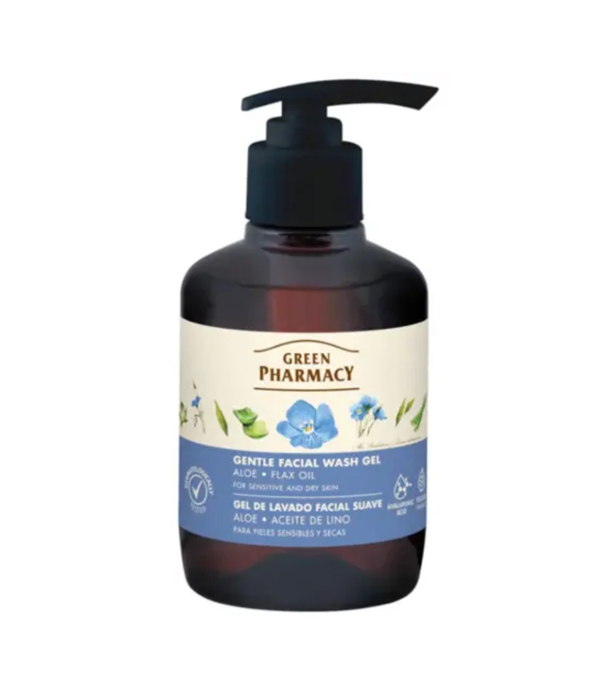 Τζελ καθαρισμού προσώπου “Green Pharmacy” για ξηρό και ευαίσθητο δέρμα με Αλόη 200ml